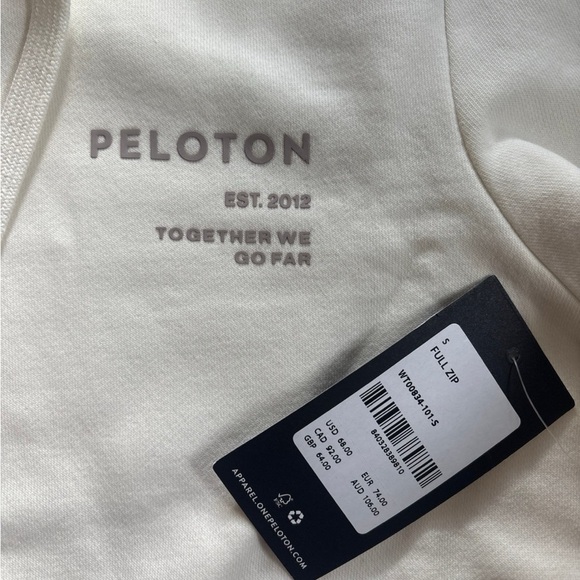 Peloton full zip hoodie sweatshirt small NWT - Picture 2 of 3